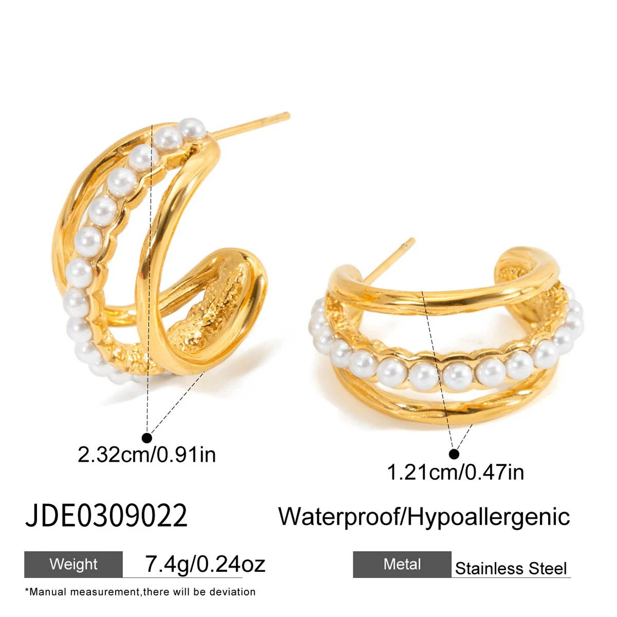 KIKA Stainless Steel 316L 18K Gold Color PVD Plated Stainless Steel White Zircon Earrings For Women Stud Earring