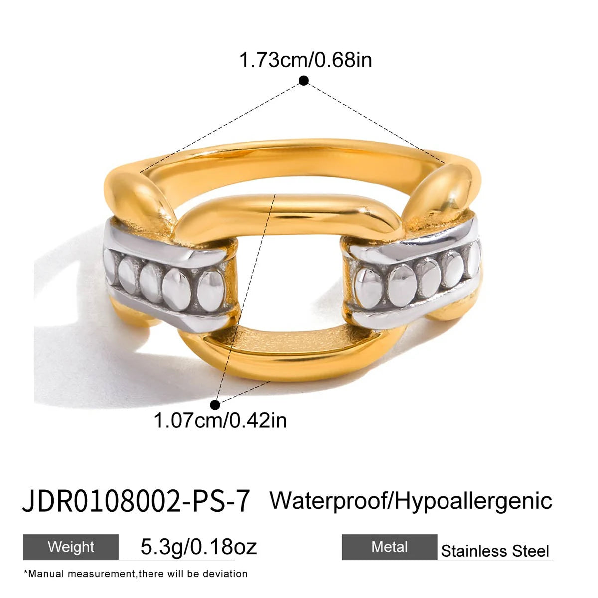 Kika Blocked Paperclip Ring