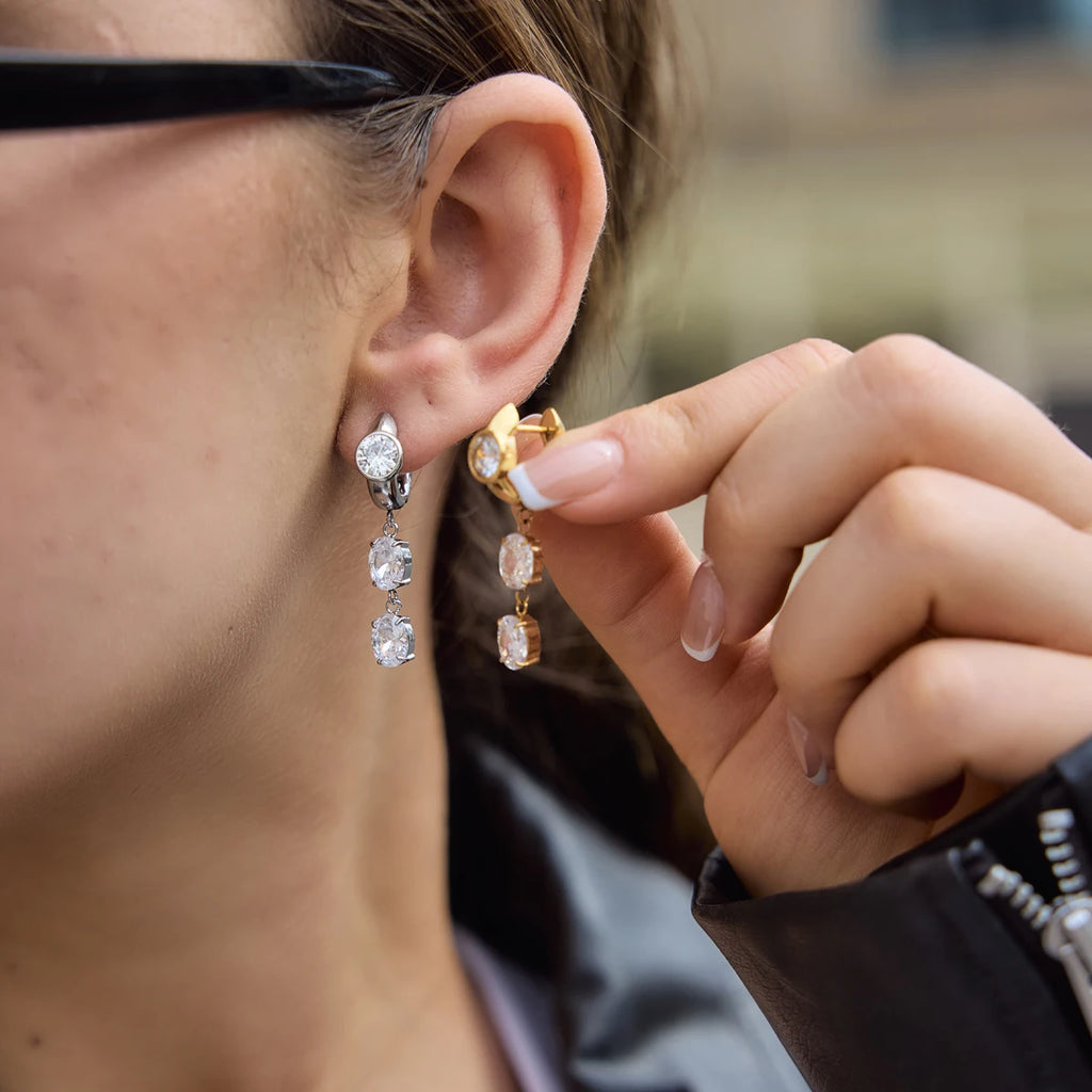Kika Elegant Geometric Zircon Drop Earrings