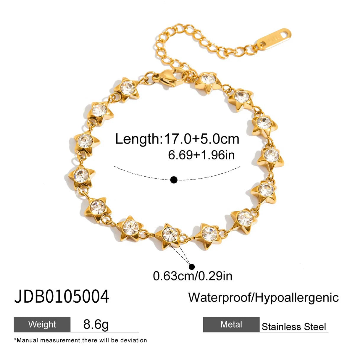 KIKA Minimalist 18K Gold Color PVD Plated Stainless Steel 316L Rhinestone Water Drop Pendant Black Oil Drop Moon