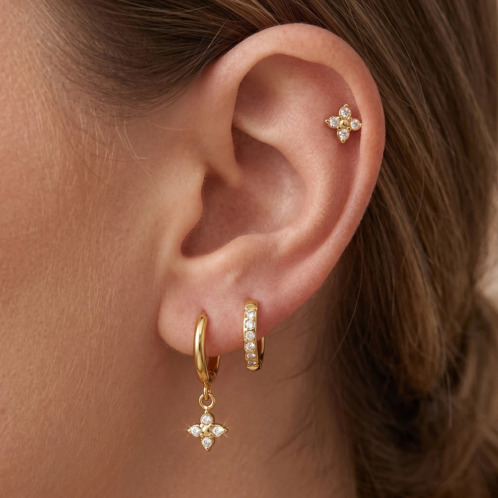 KIKA Delicate Zircon Earrings  PVD Plated Stainless Steel 316L