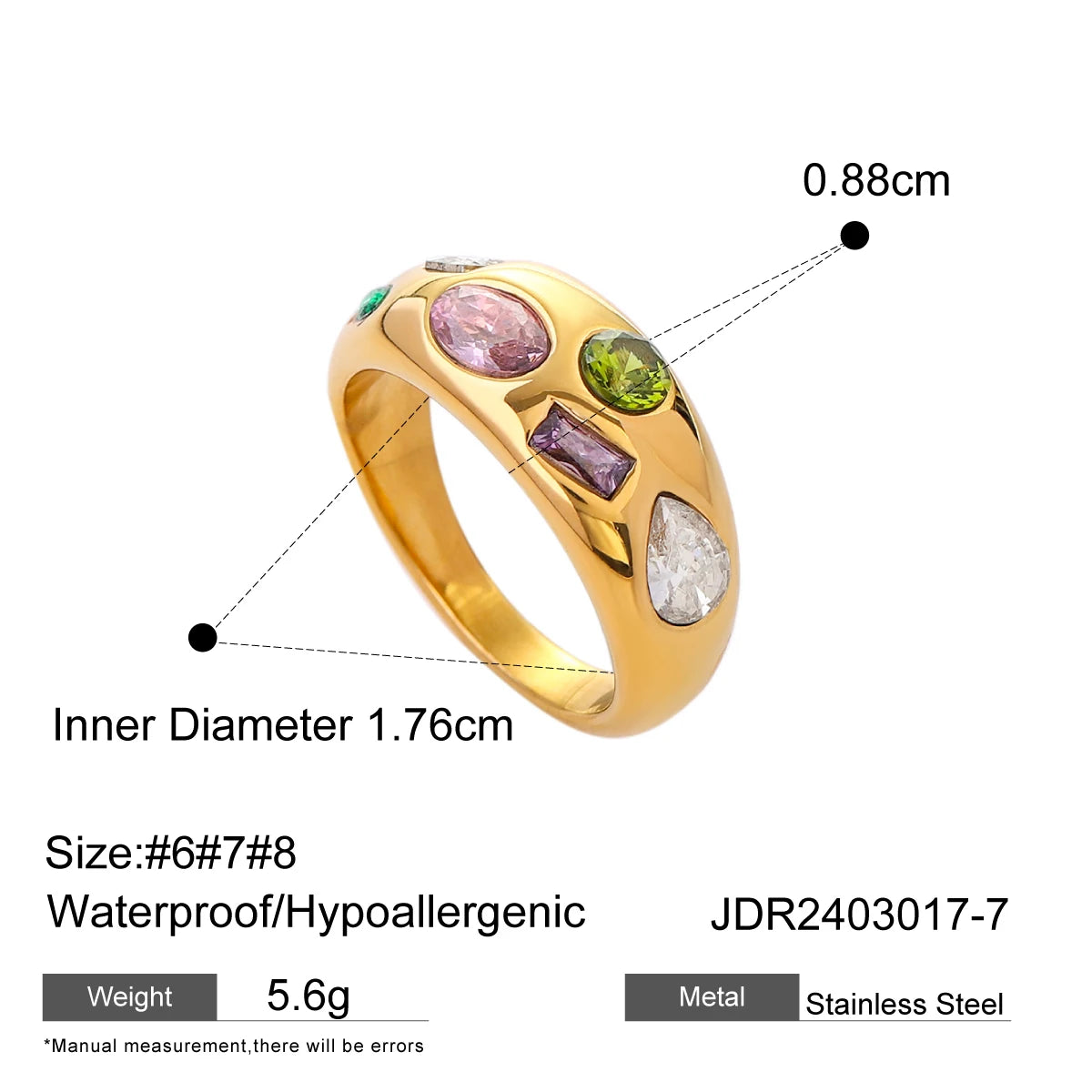 Y2k Blue Rhinestone Ring