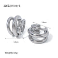KIKA 18K Gold Color Stainless Steel 316L Three-layer Ear Clip Waterproof Metal Unique Fashion Trendy