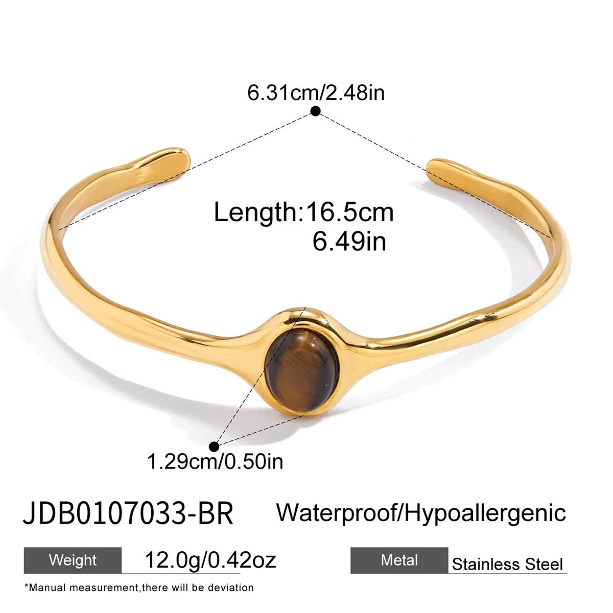 Vintage Oval Tiger Eye Cuff Bangle