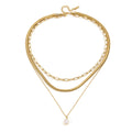 Kika Delicate Three Layer Snake Bone Paperclip Chain Necklace