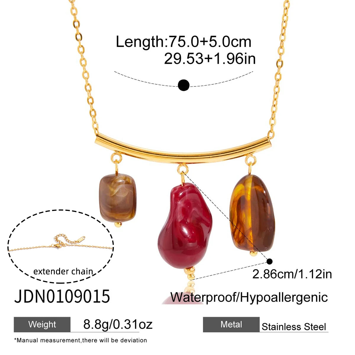 Kika Vintage Smile Sweater Chain Long Pendant Necklace