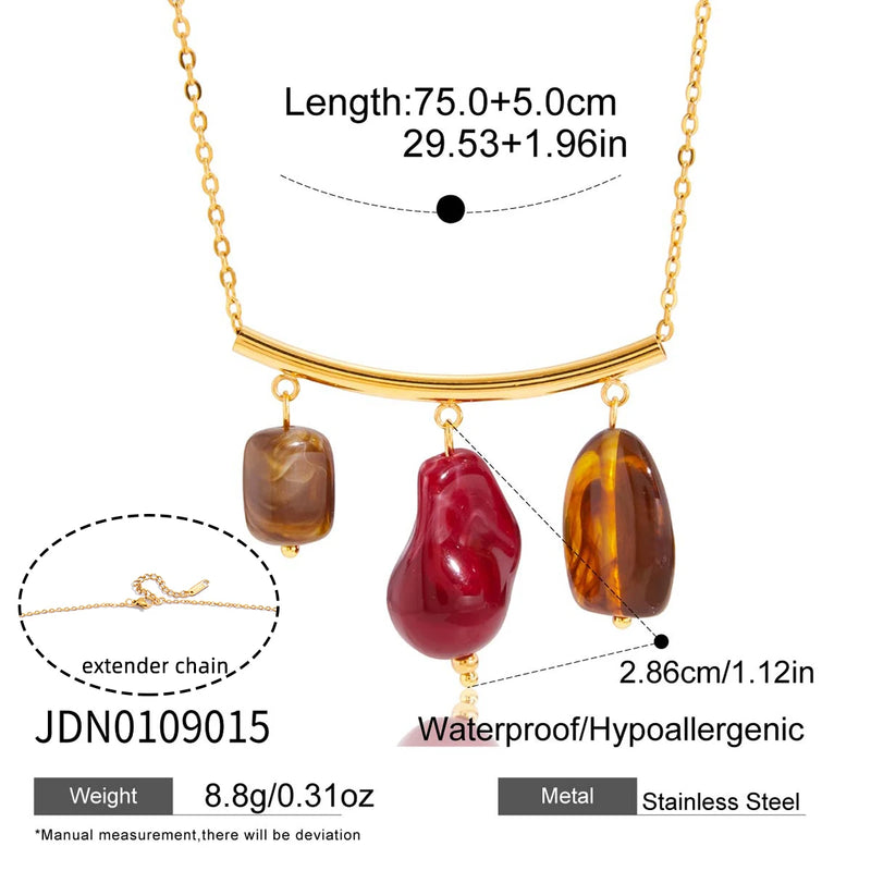 Kika Vintage Smile Sweater Chain Long Pendant Necklace