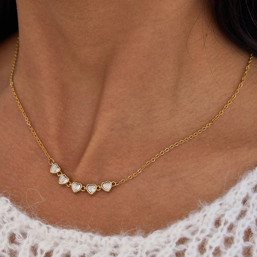 Heart-Shaped Zircon Tennis Chain Necklace