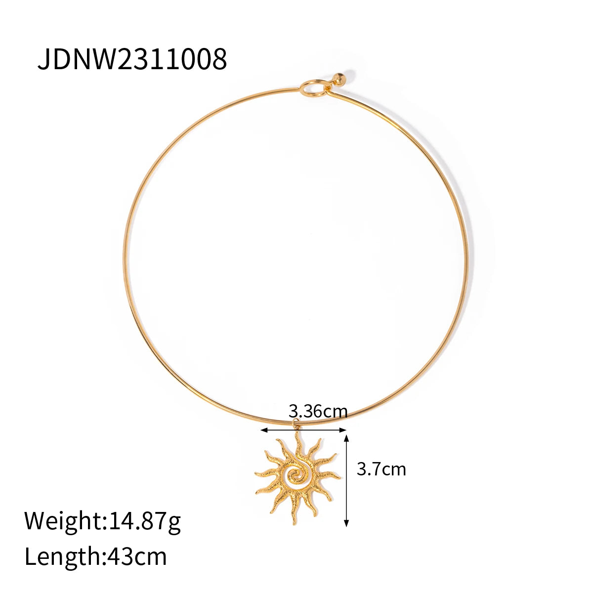 Dainty Sunburst Necklace Sunshine
