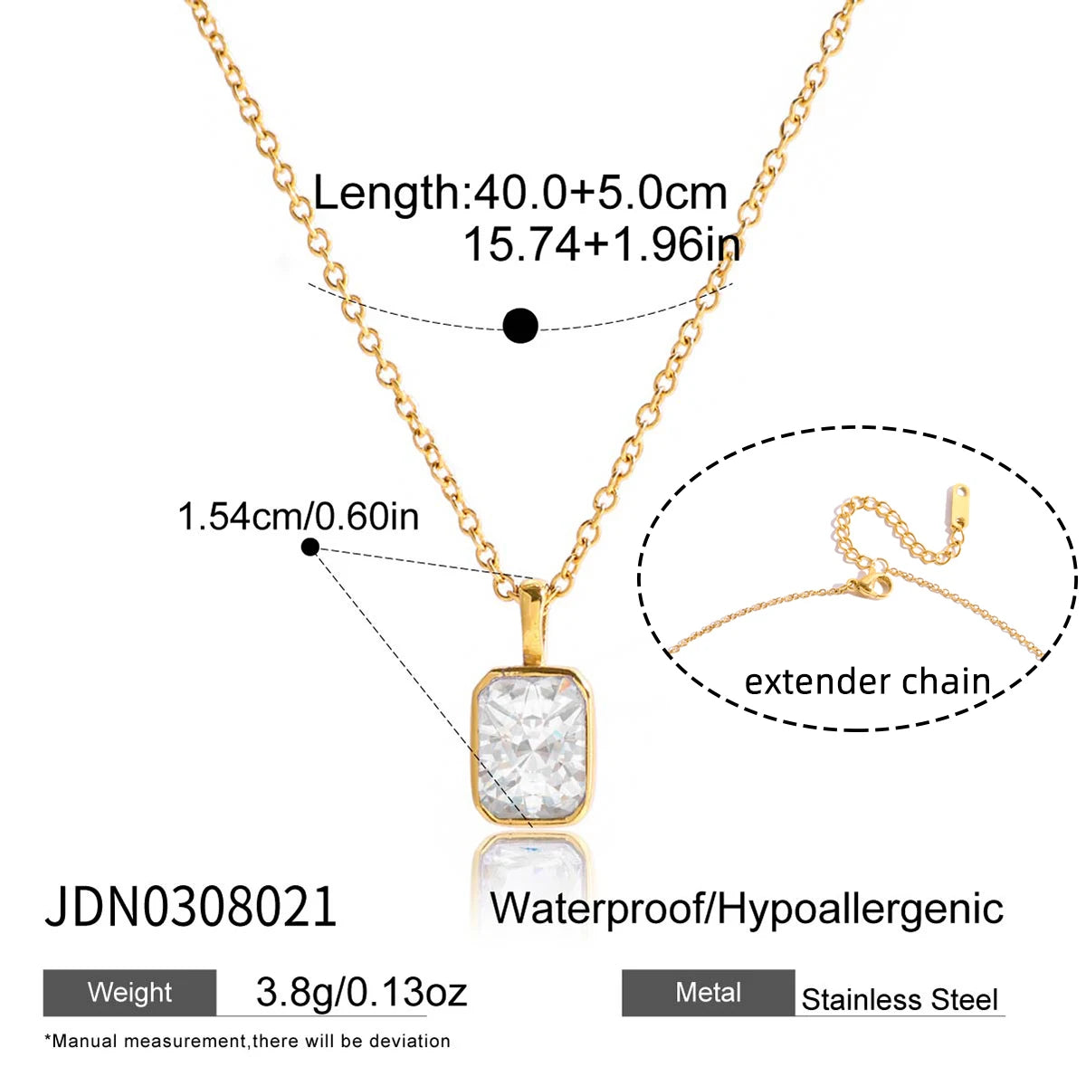 Kika Classic Geometric Zircon Pendant Necklace