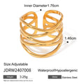 Kika 5PCS Textured Earrings Heart-Shaped Linear Stacked Rings Gold Color Clothing Matching