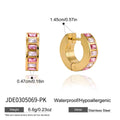 KIKA  Delicate Crystal Clip Earrings 18K Gold PVD Plated Stainless Steel 316L