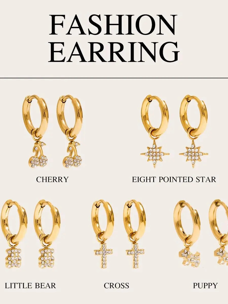 Cherry Pendant Earrings Star Cross Bear
