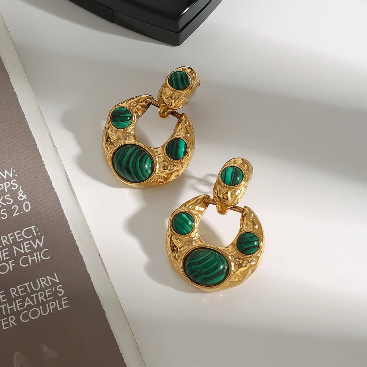 Retro Geometric Elliptical Earrings