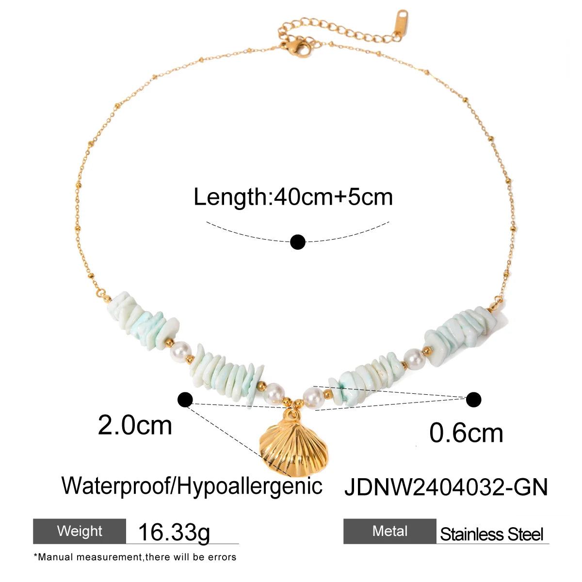 Kika Vacation Style Ocean Series Shell Starfish ImitationPearl Necklace
