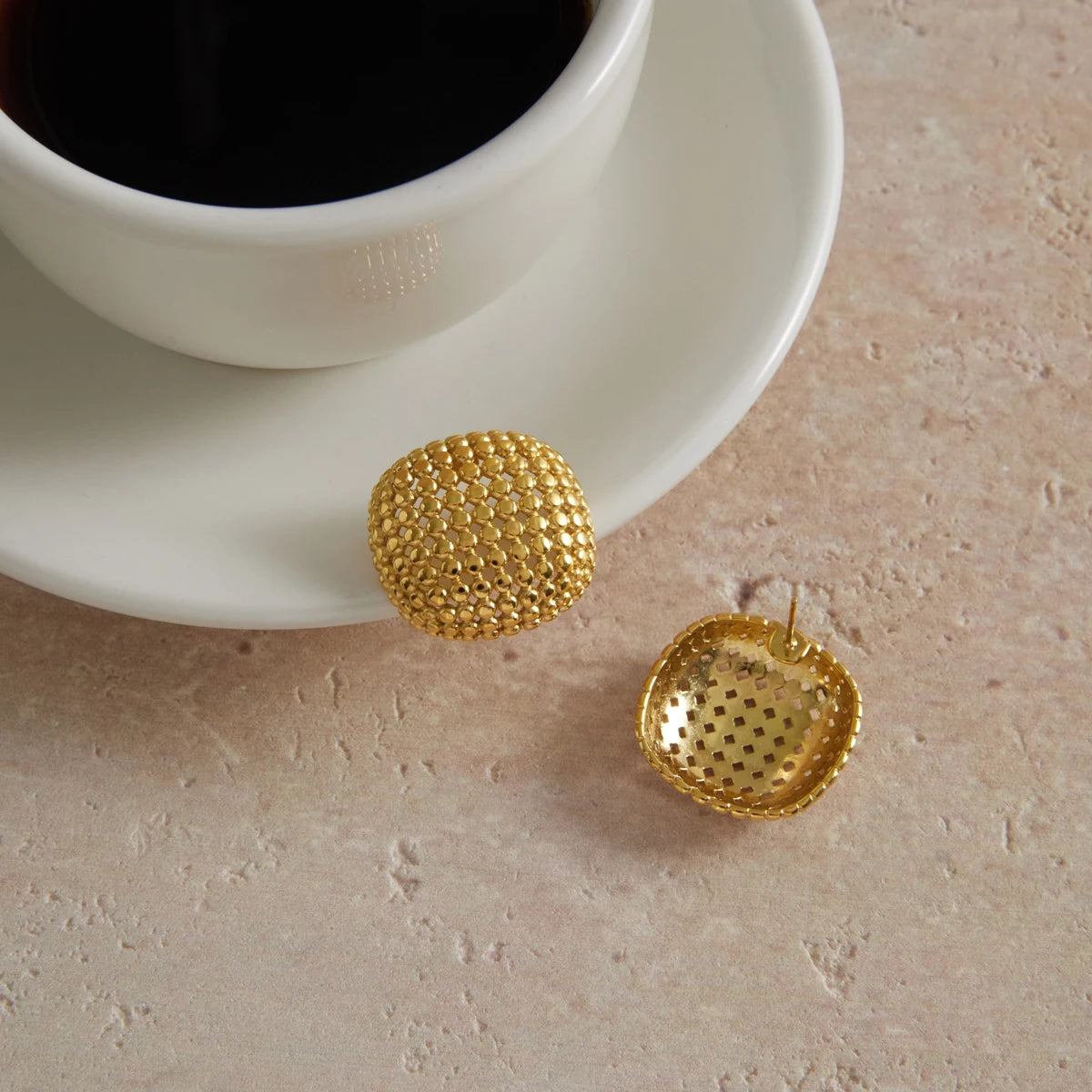 Kika Chunky Geometric Hollow Stud Earrings