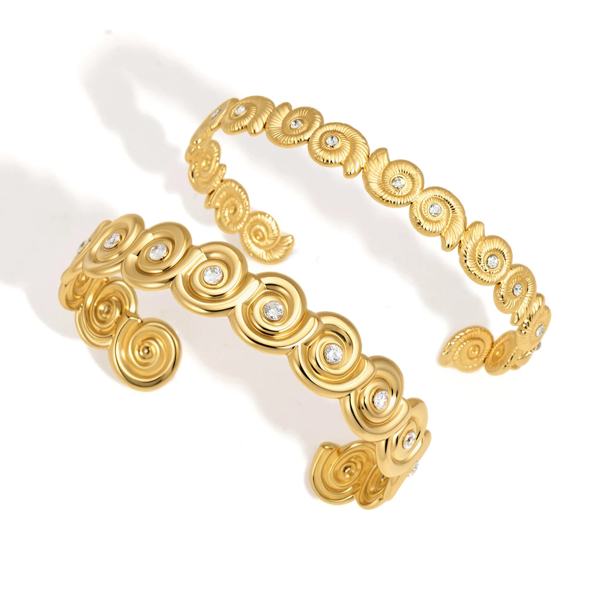 Kika Delicate Gold Color Spiral Conch Opening Bracelet