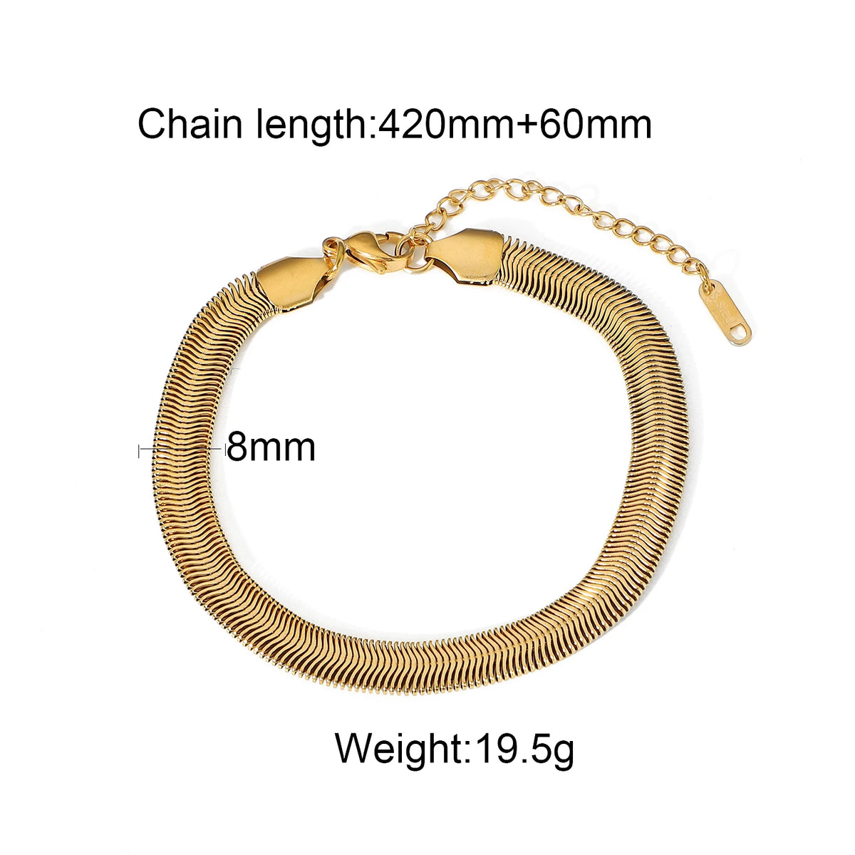 Link Chain Stainless Steel Bangle Bracelet