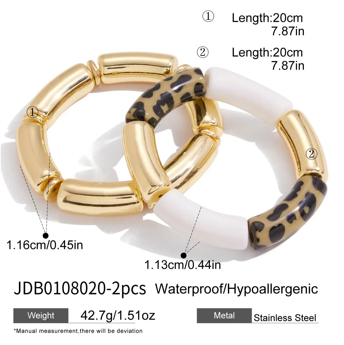 Kika Vintage 2pcs Amber Resin Bracelet