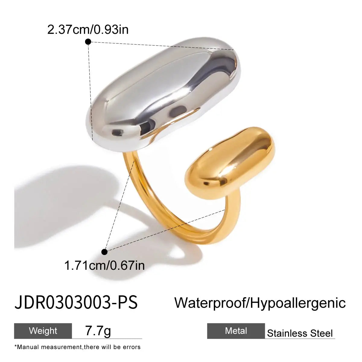 Kika Simple Classic Two tone Rib Fried Dough Twists Hollow out Ring