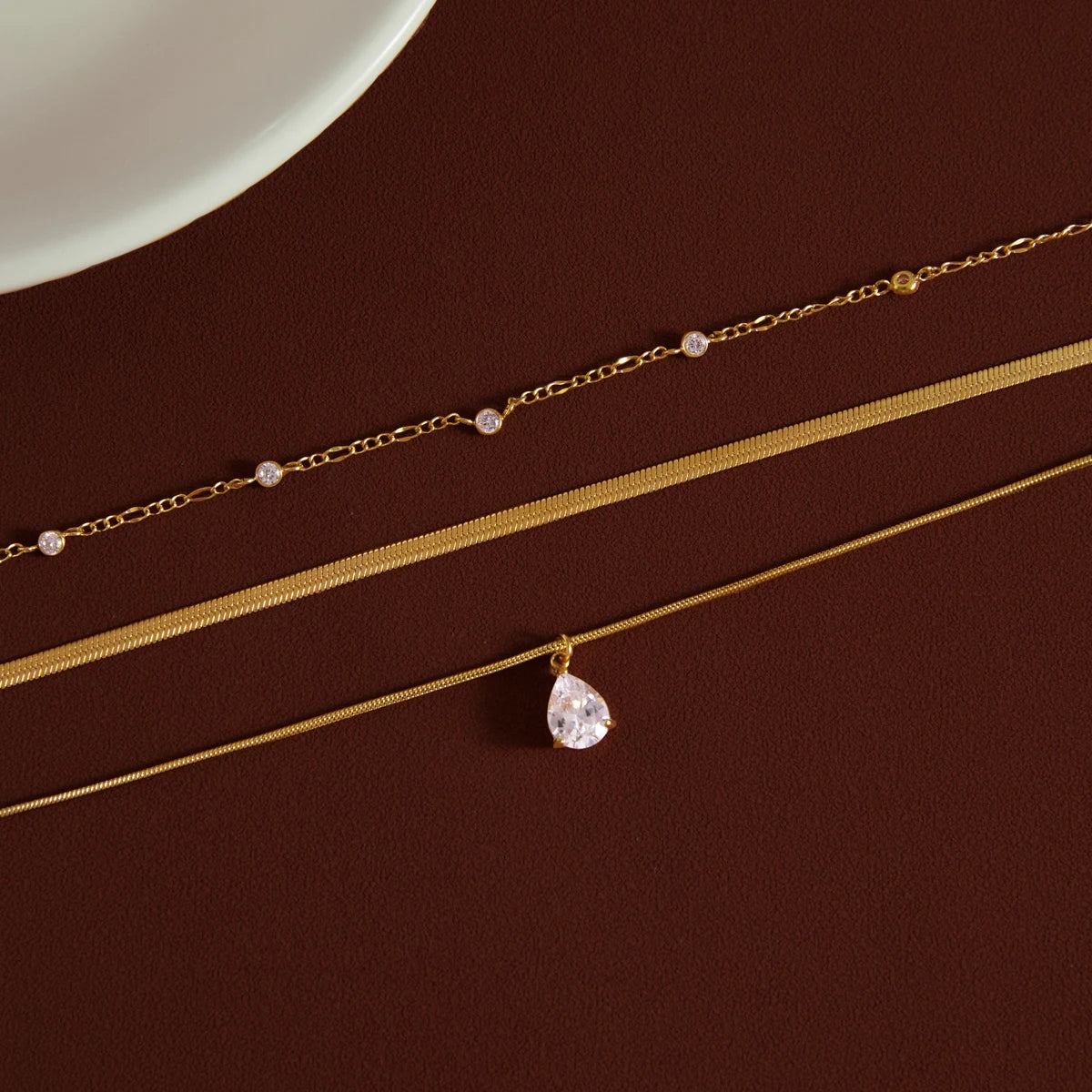 Kika Classic Water Drop Zircon Pendant Necklace