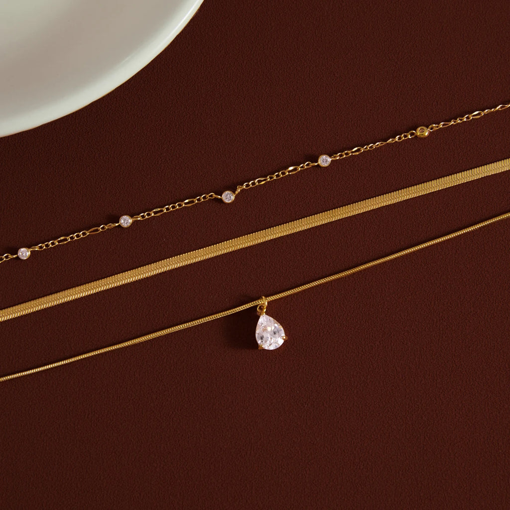 Kika Classic Water Drop Zircon Pendant Necklace