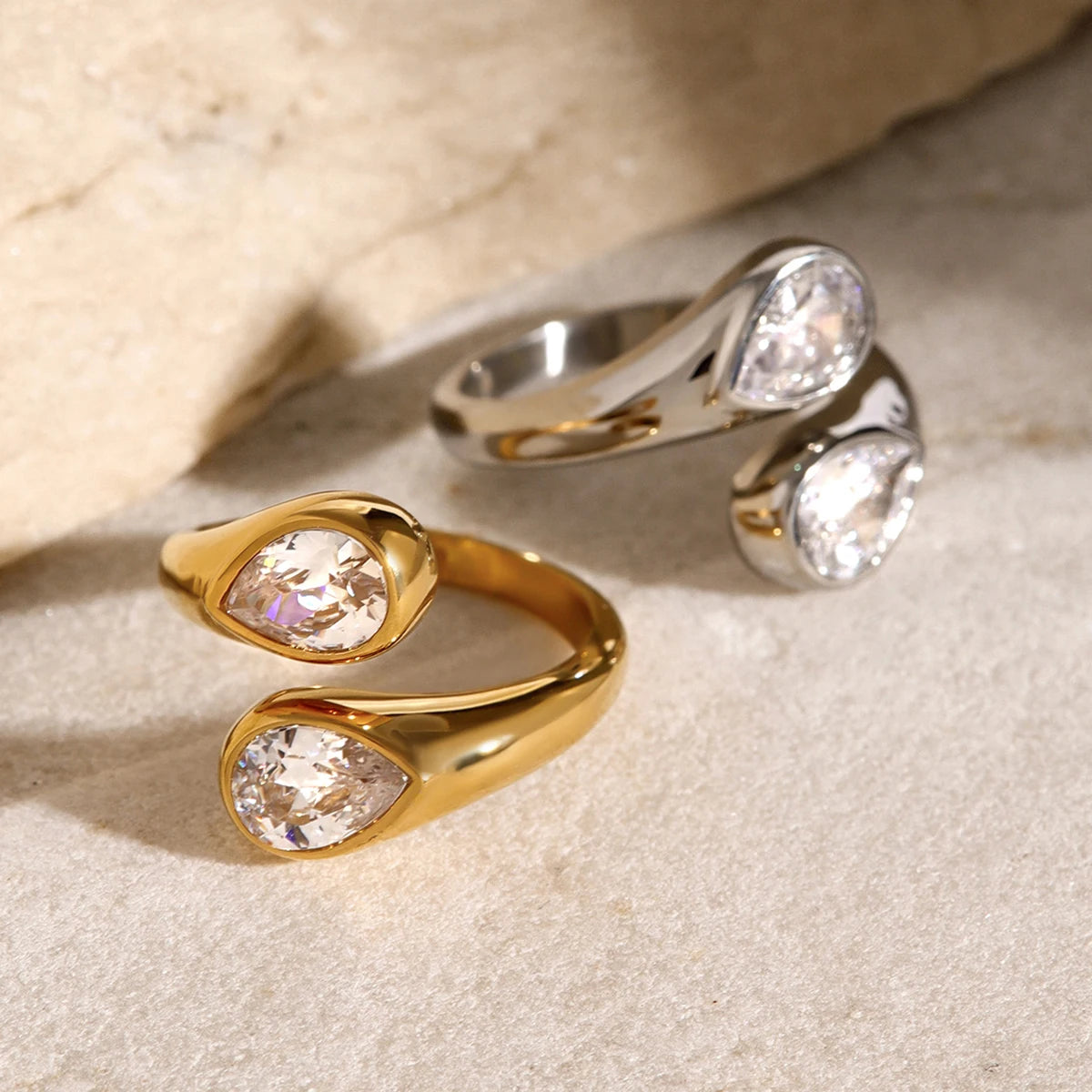 Kika Cubic Zirconia Metal Stainless Steel Waterproof
