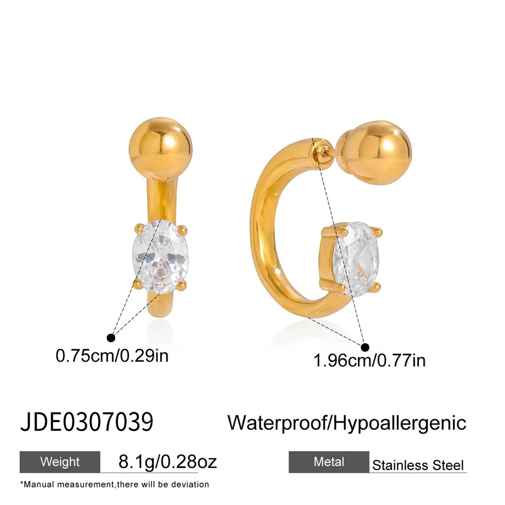Kika Minimalist Classic  Inlay Droplet Shaped Zircon Ear Clip