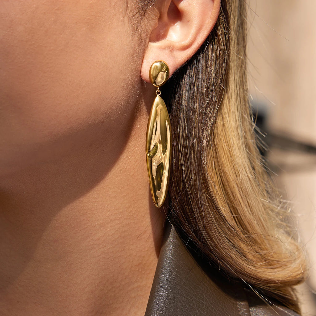 Hammer Shaped Droplet Irregular Geometric Earring