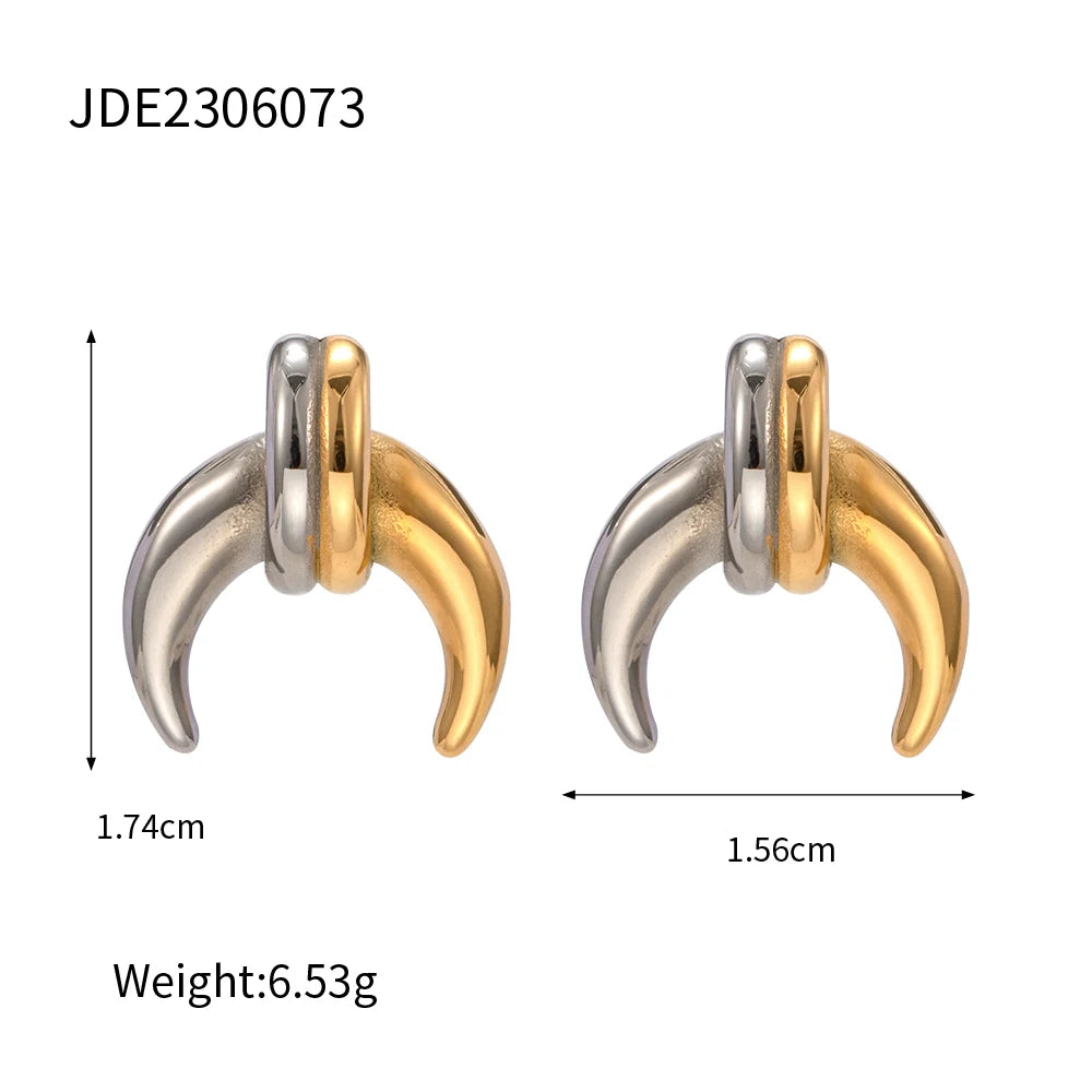 Stainless Steel Texture Ear Studs Irregular Earrings