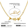 Kika Delicate White Zircon Fish Bone Pendant Necklace