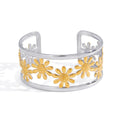 KIKA Classic Color-Blocked Hollowed-Out Daisy Flower Opening Bracelet For Women 18K PVD Plated Stainless Steel Bracelets Gifts