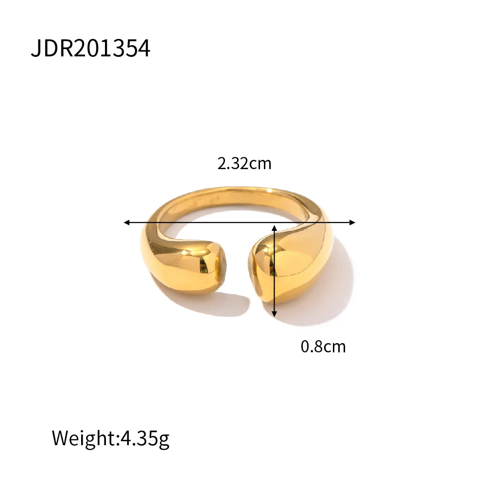 Kika Stylish Stainless Steel Layered Metal Texture Ring