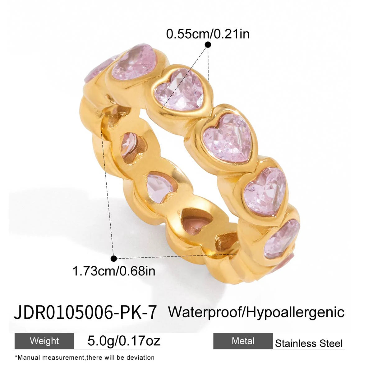 Kika Sparkling Pink Green Zircon Stacked Ring