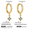 KIKA Lovely Zircon Flower Drop Earrings  PVD Plated Stainless Steel 316L