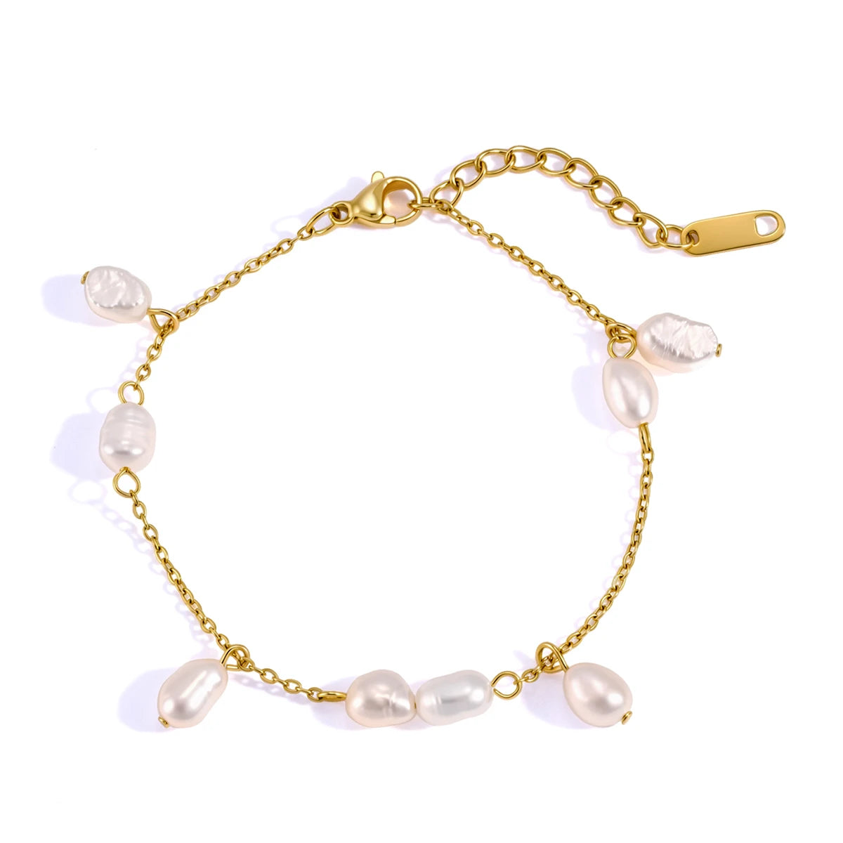 Kika Delicate White Round Zircon Infinite Symbol Mama Mother'S Day Double-Layer Bracelet With Freshwater Pearls
