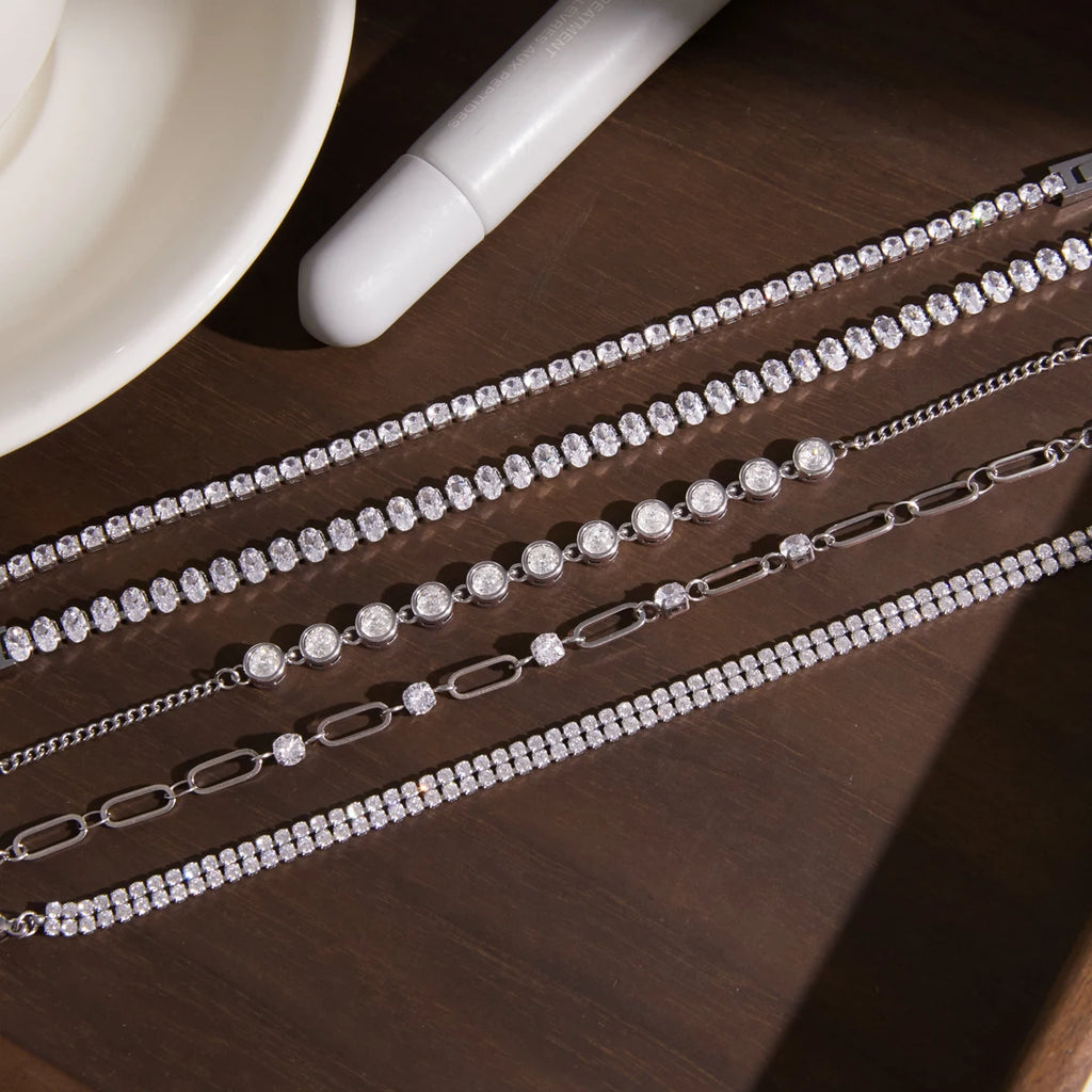 KIKA Delicate Zircon Tennis Chain Bracelet  Stainless Steel 316L Bracelet