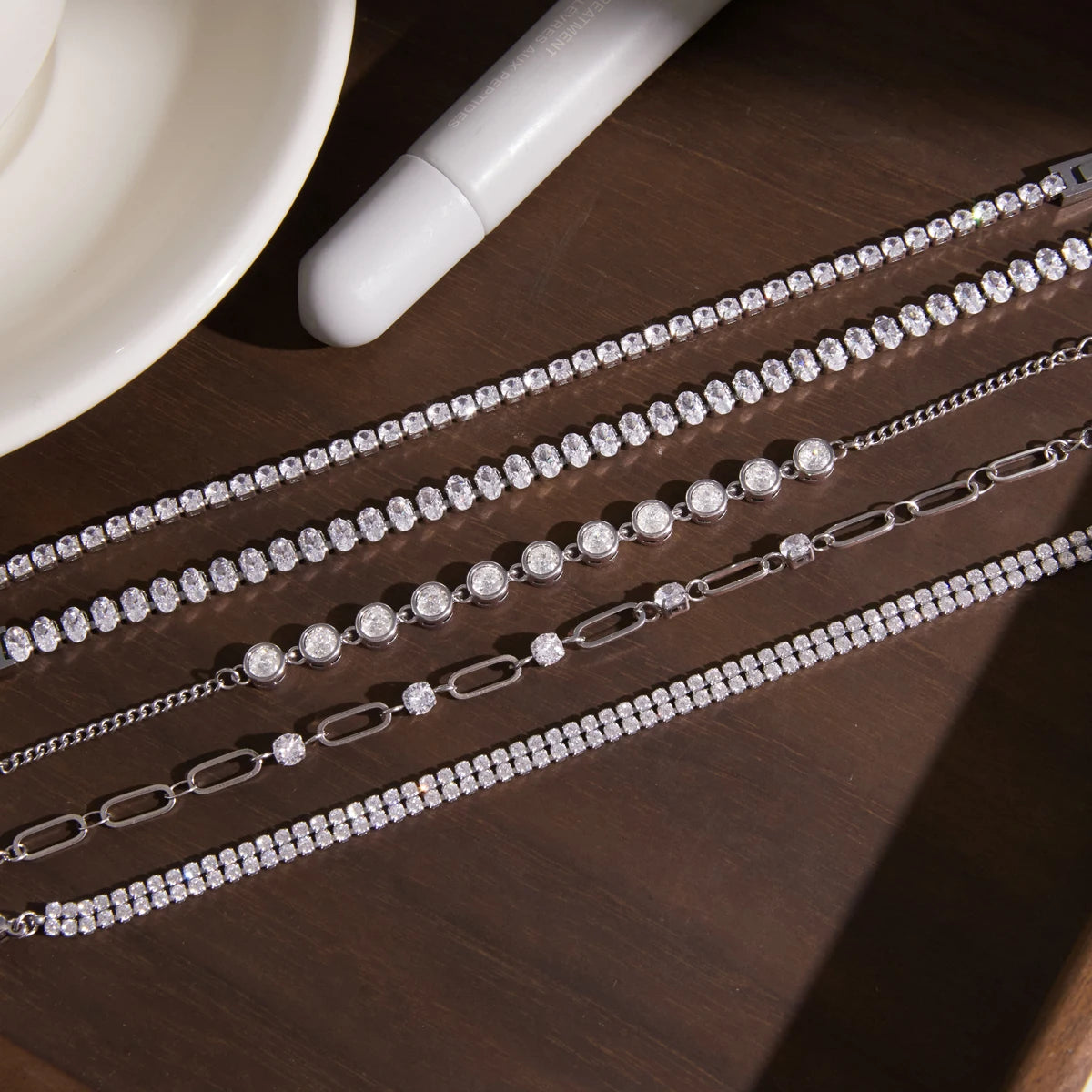 KIKA Delicate Zircon Tennis Chain Bracelet  Stainless Steel 316L Bracelet