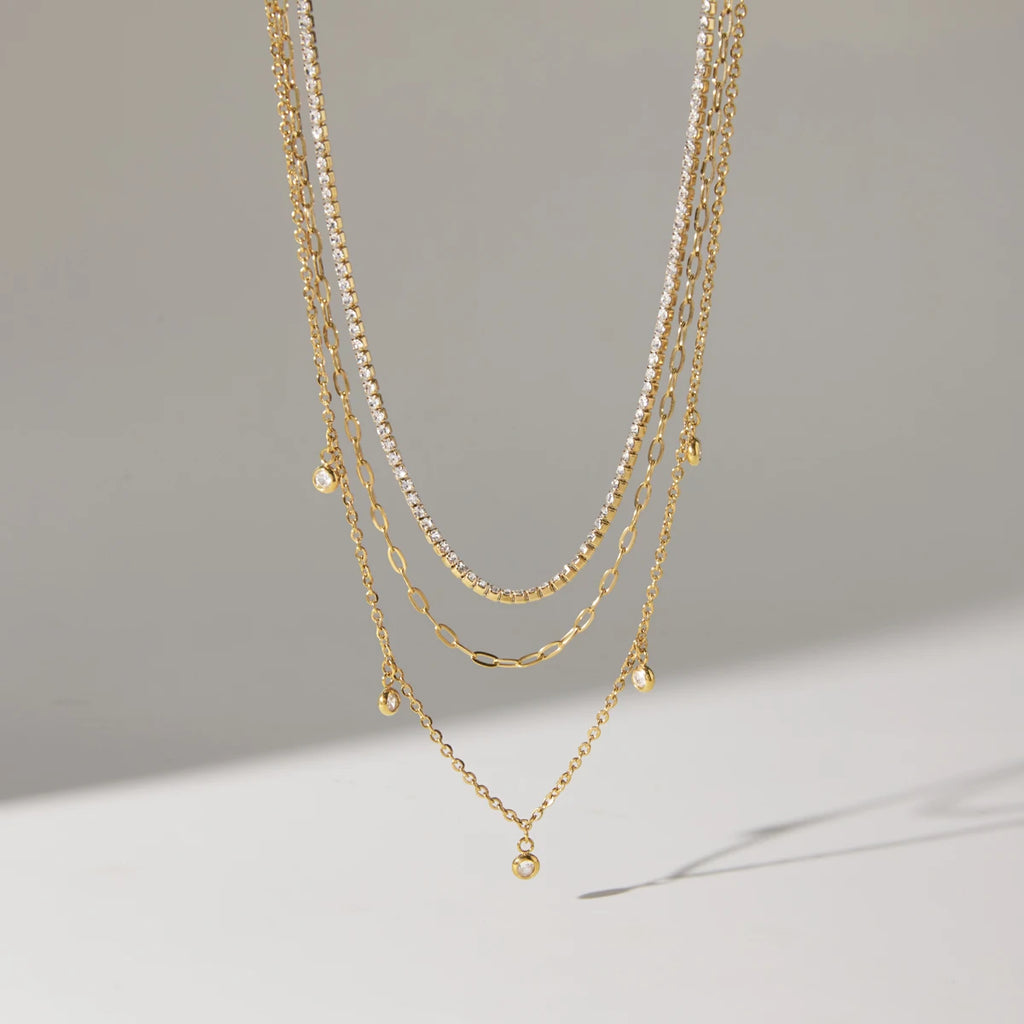 Kikq Classic Three Layered Multi-Layered Necklace