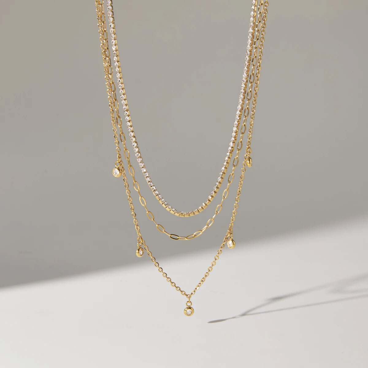 Kikq Classic Three Layered Multi-Layered Necklace