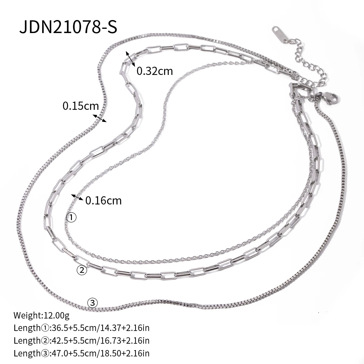 Flat Snake Chain Layer Necklace Stainless Steel Snake Rope Chain