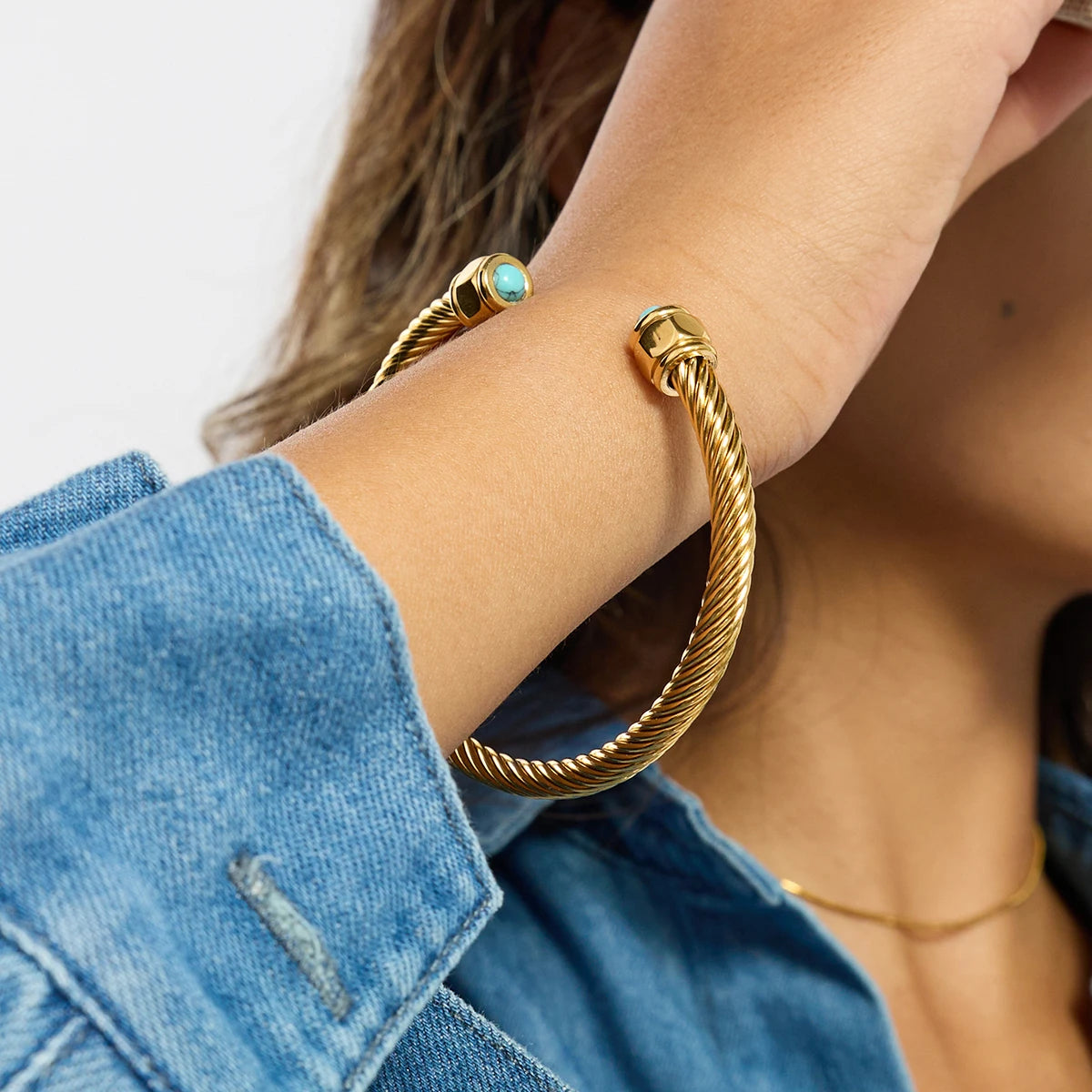 KIKA Stainless Steel 316L Braceelet Retro Gold Party Personalized