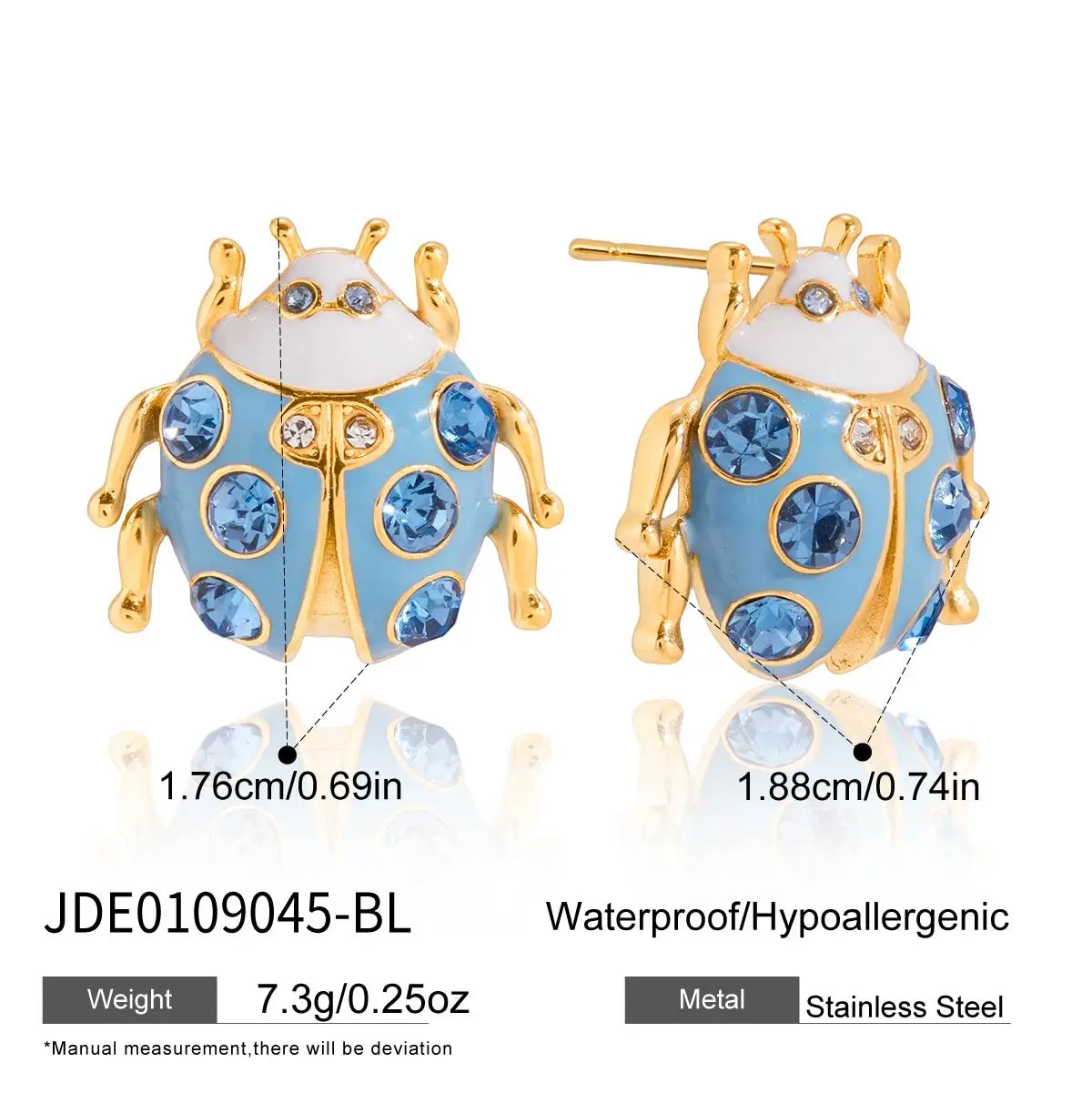 Dripping Oil Ladybug Ear Studs