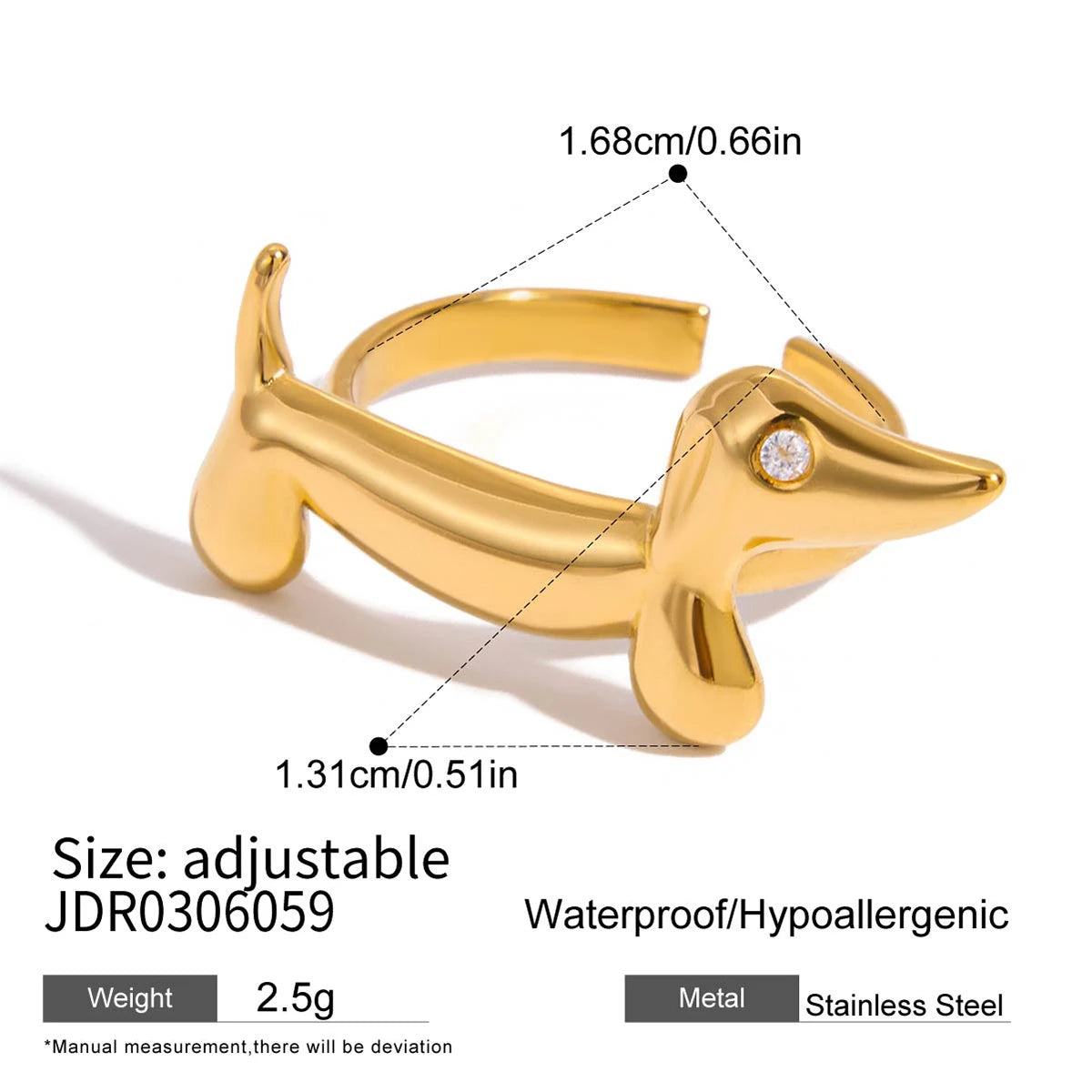 Kika Minimalist Geometric Line Asymmetric Ring Stackable