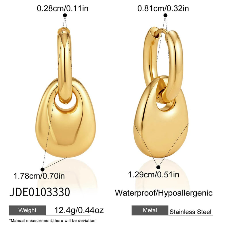 KIKA Minimalist Geometric Drop Earrings PVD Plated Stainless Steel 316L