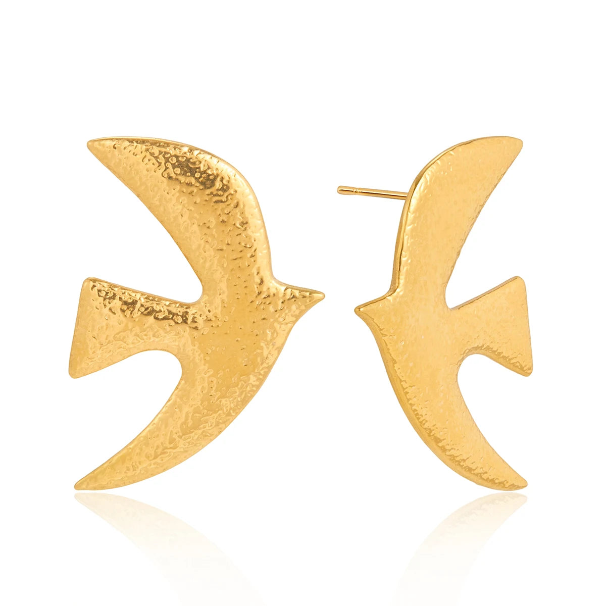 Kika Hammer Patterned Peace Dove Stud Earrings