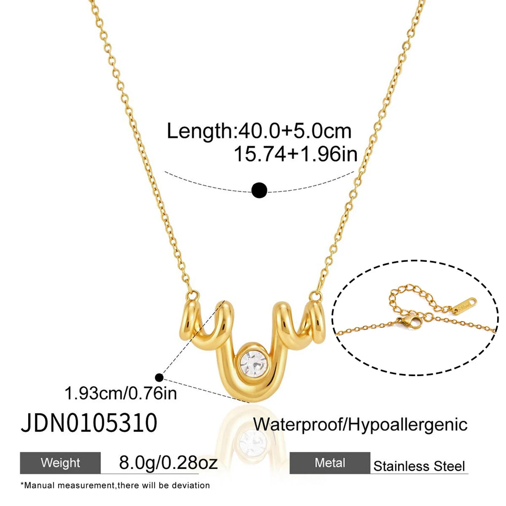 Kika Classic Spiral Shape Pendant Necklace Stainless Steel Necklace 316L