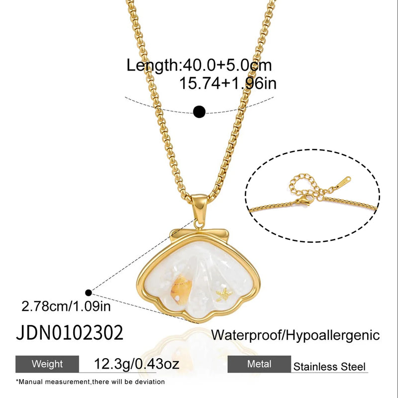 Kika Summer Beach Shell Starfish Pendant Necklace