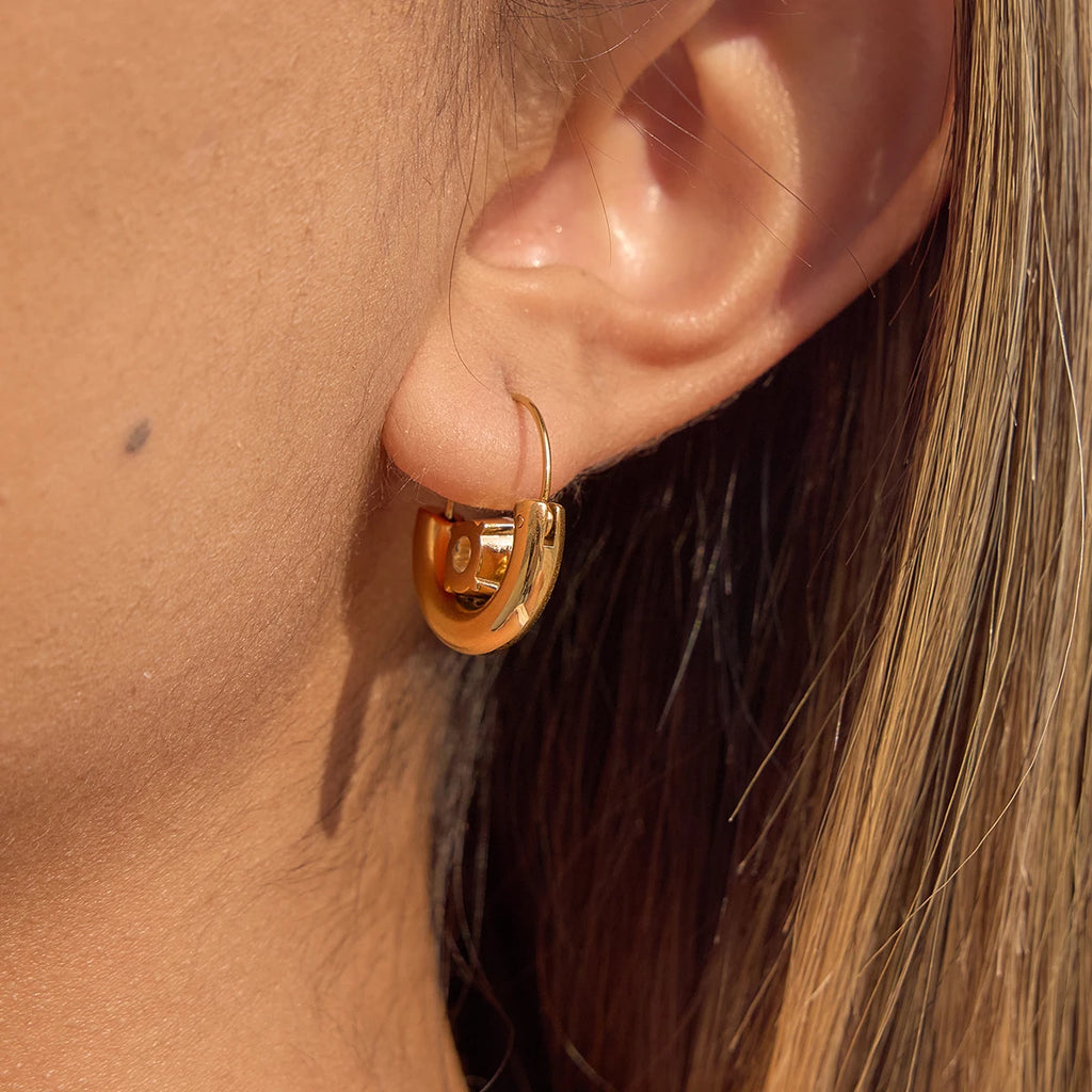 Circular Big White Zircon Hoop Earring