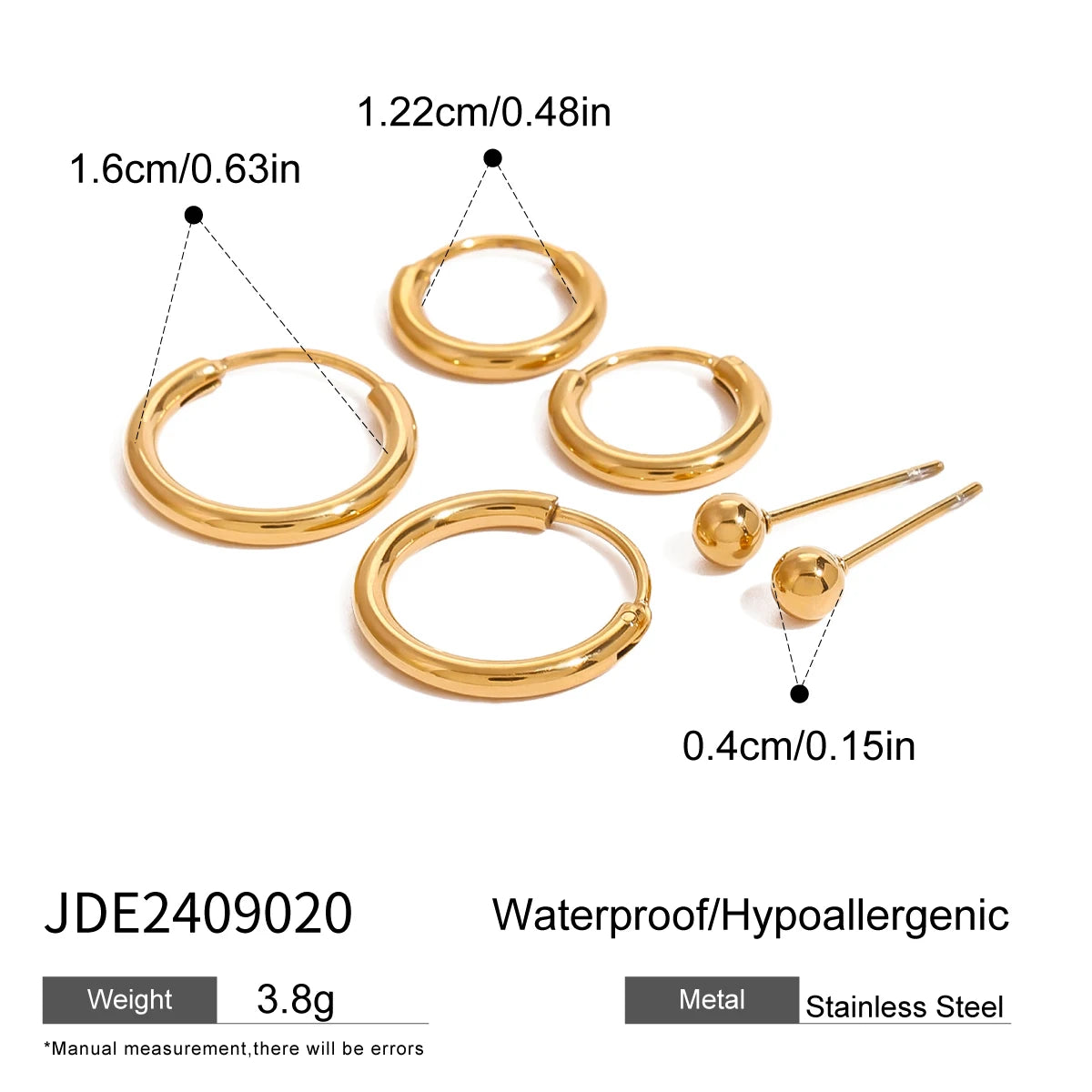 Exquisite 3-Pair Earring Set Shell Starfish Ear Studs Stackable